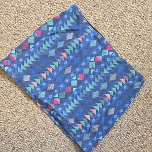 Hollister Blue Aztec-Print Mini Skirt with Teal and Coral Accents